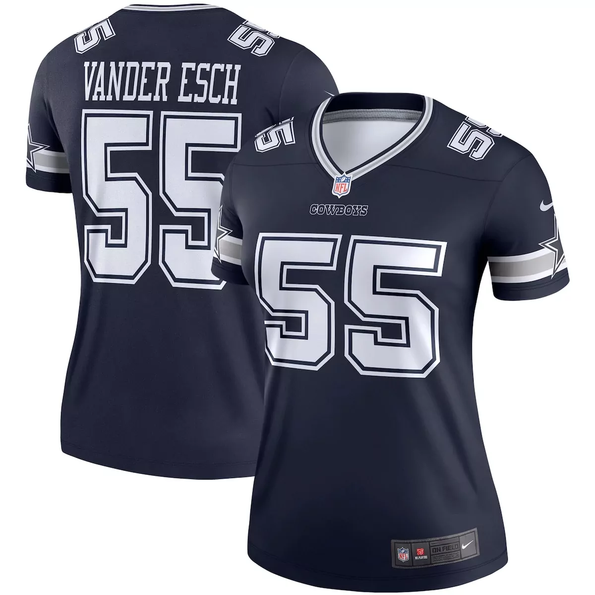 Leighton Vander 55 Cowboys Jersey Navy Women White Silver
