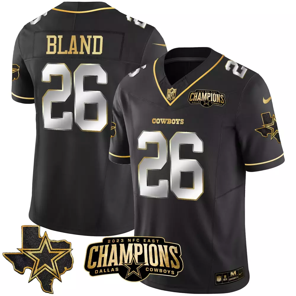 Daron Bland 26 Dallas Cowboys Jersey Black NFC East Champions 2023 Star Texas Men