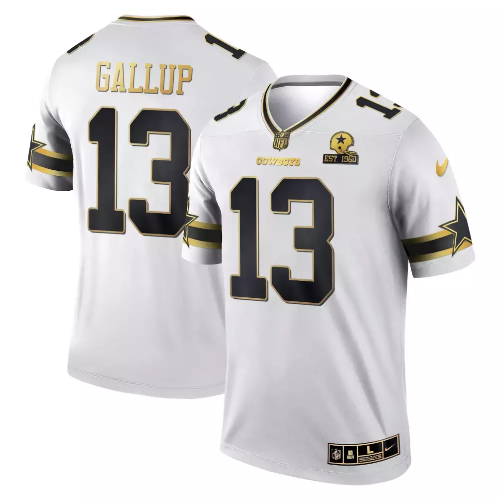 Michael Gallup 13 Dallas Cowboys Jersey White Est. 1960 Men Alternate Black Gold