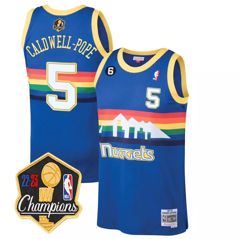 Caldwellpope Classic 5 Nuggets Jersey Blue Hardwood Classics 2022-23 Champions Men