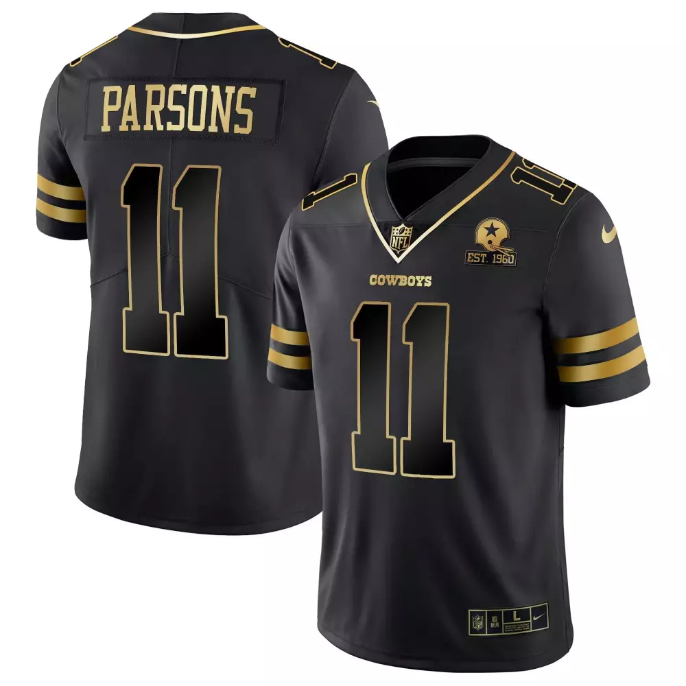 Micah Parsons 11 Cowboys Jersey Black Men Gold Vapor All Stitched