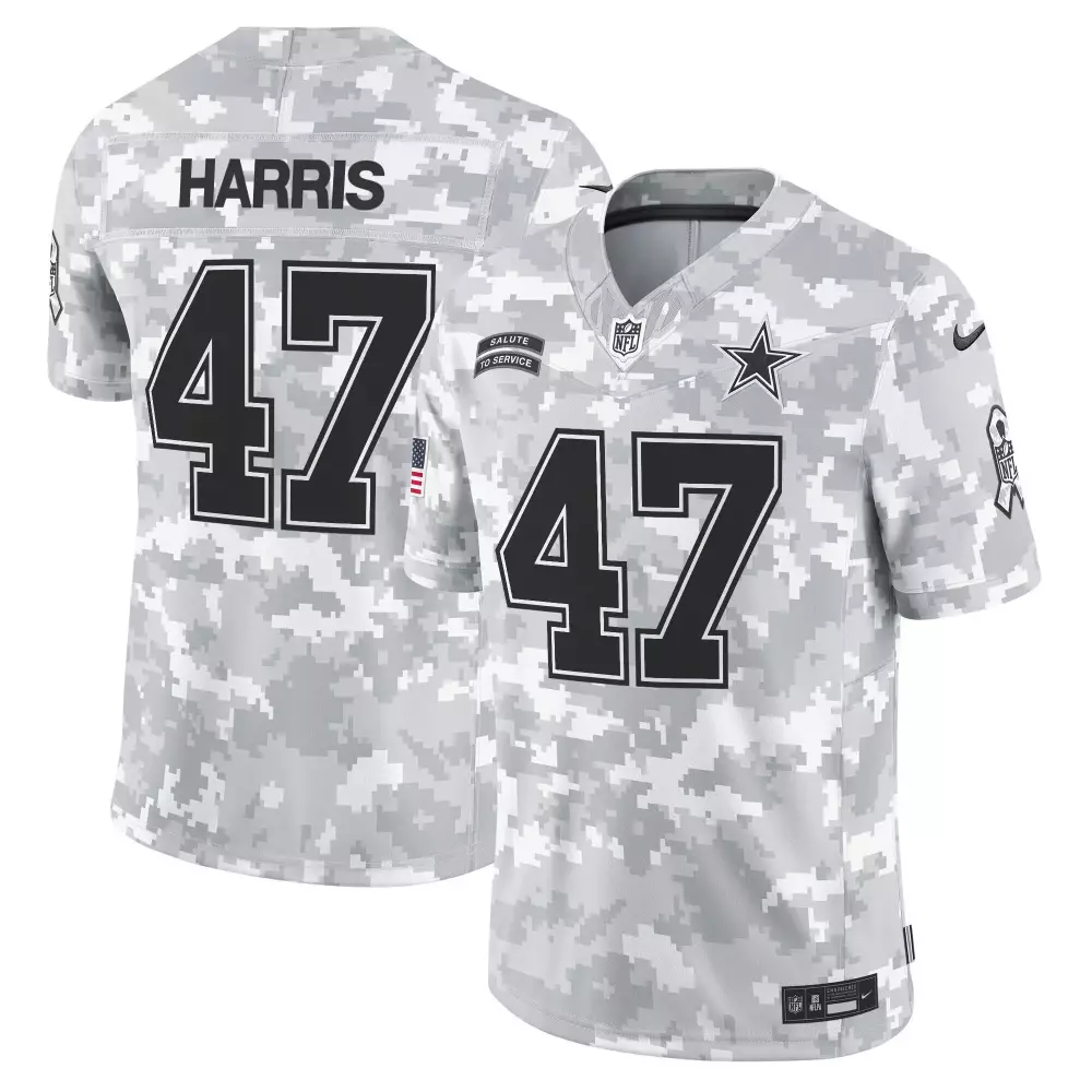 Kamala Harris 47 Dallas Cowboys Jersey White Salute To Service American Flag Men