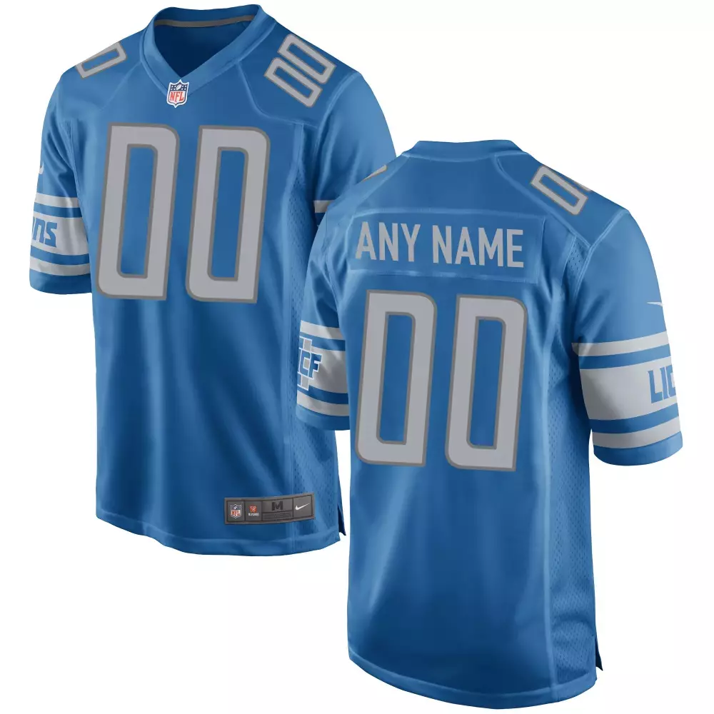Lions Jersey Blue Men Standard White All Stitched Vapor