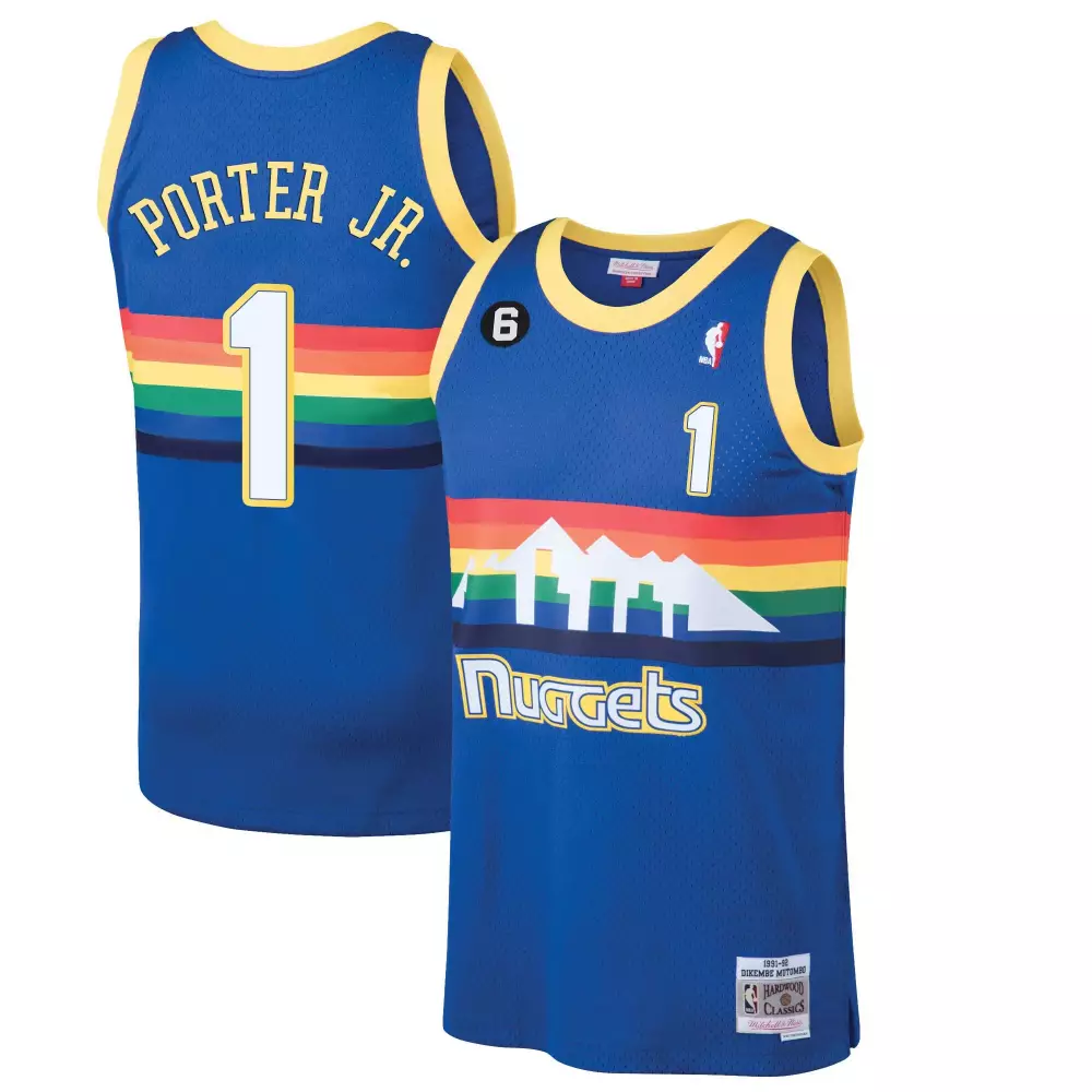 Porter Jr. 1 Denver Nuggets Jersey Blue 1991-92 Dikembe Mutombo Mitchell Ness Hardwood Classics