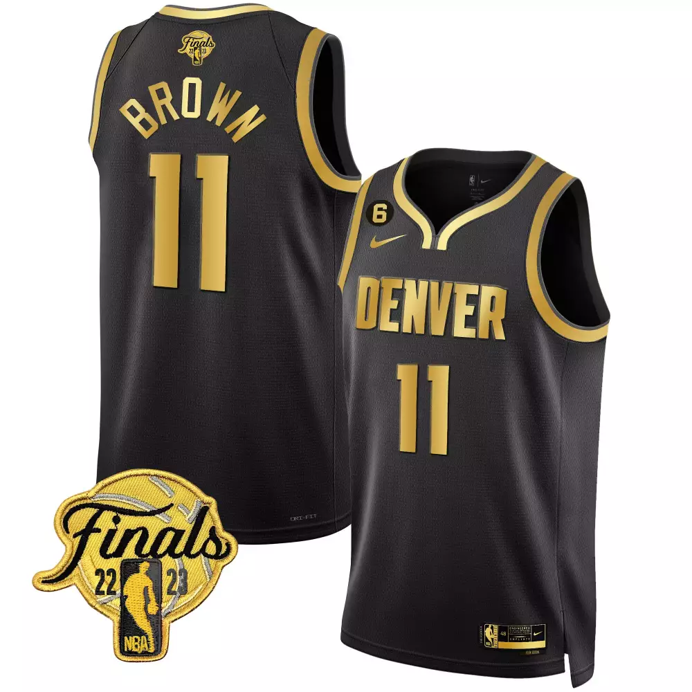 Bruce Brown 11 Denver Nuggets Jersey Black NBA Finals 2023 Men Ncaa Gold All Stitched