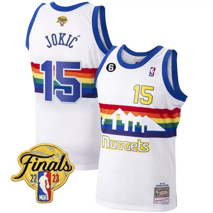 Nikola Jokic 15 Nuggets Jersey White Finals 2022-2023 Men Swingman Alternate Blue