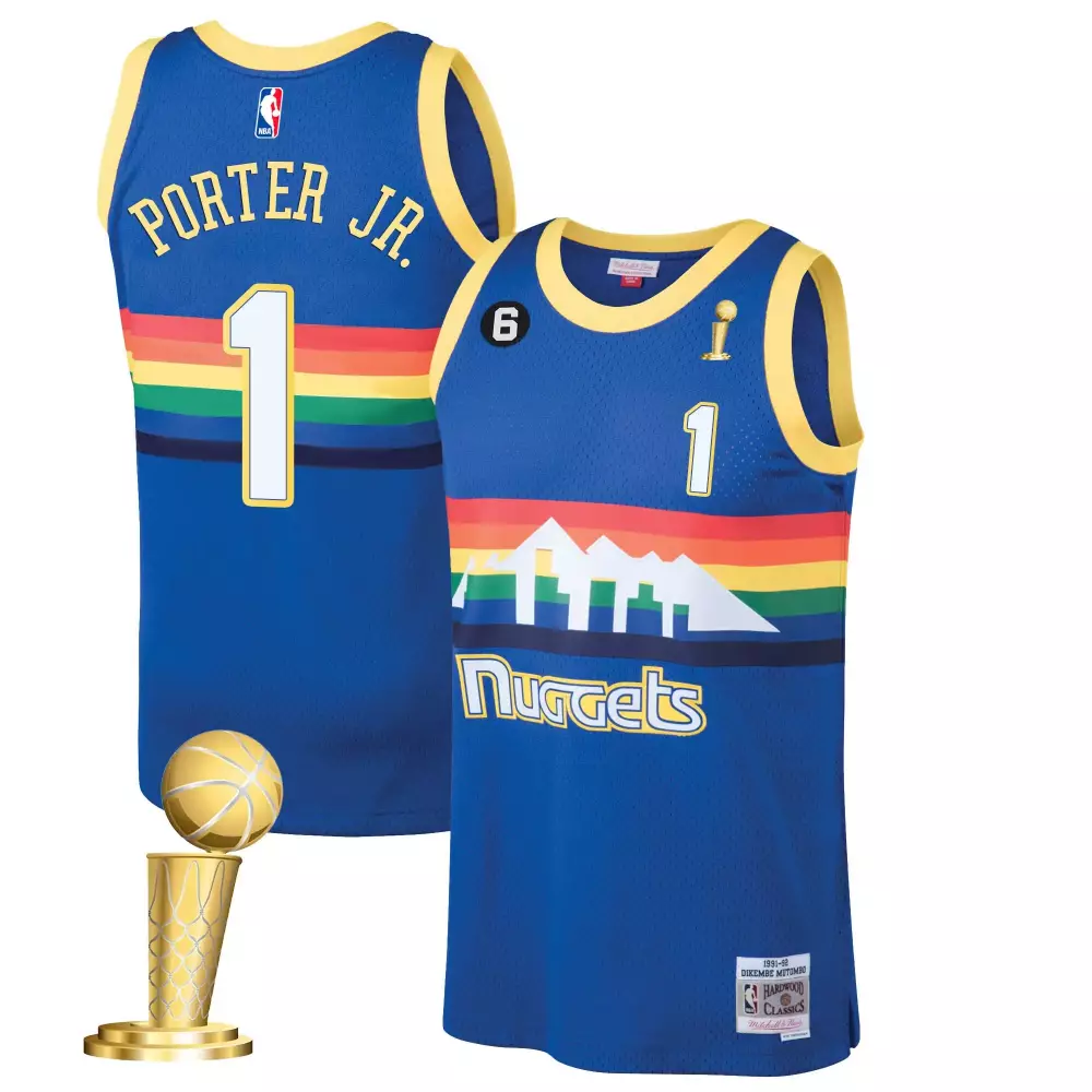 Porter Jr. 1 Nuggets Jersey Blue Hardwood Classics Larry O'brien Championship Trophy