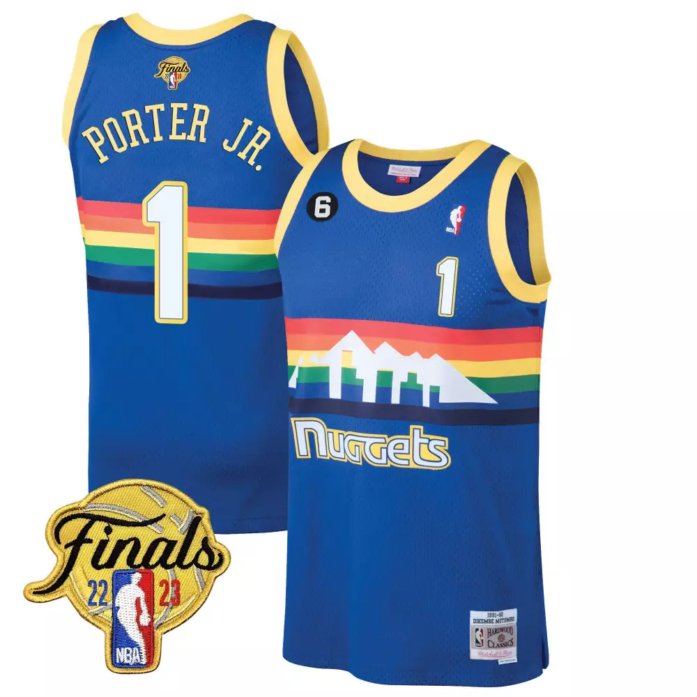 Porter Jr. 1 Nuggets Jersey Blue Hardwood Classics Finals 22-23 Men Yellow Red Orange