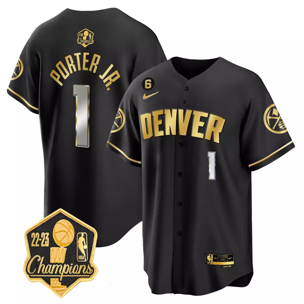 Porter Jr. 1 Denver Nuggets Jersey Black NBA Finals Champions 2022-23 2023 Men Gold