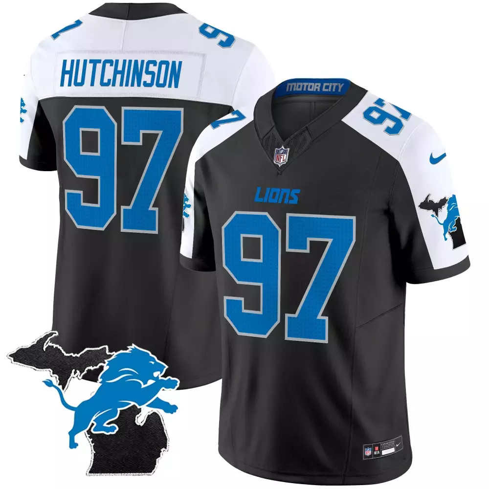 Hutchinson 97 Lions Jersey Black Motor City 2023 Men Blue White Alternate Vapor Limited