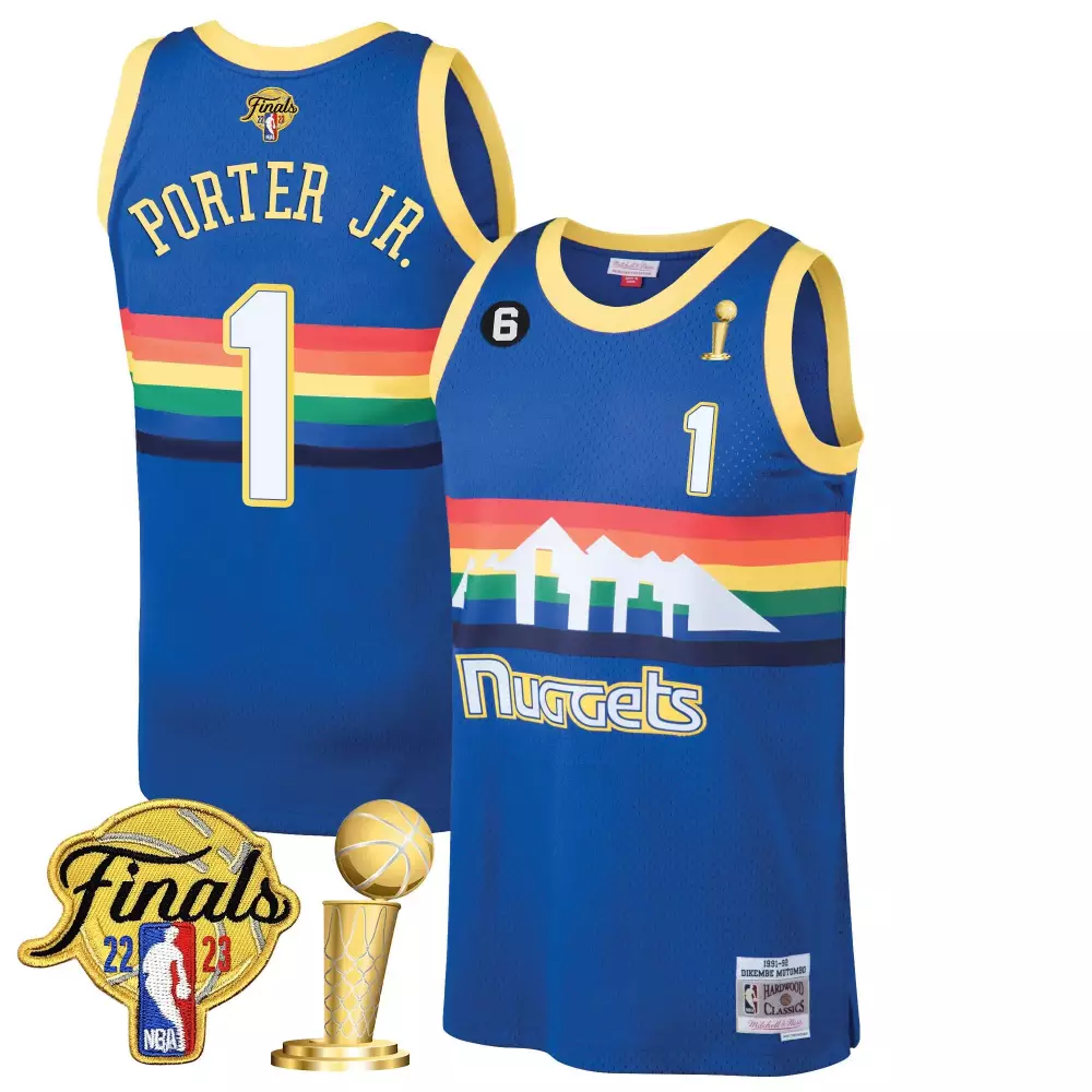 Porter Jr. 1 Nuggets Jersey Blue Hardwood Classics Finals 22-23 2023 Men Yellow Red