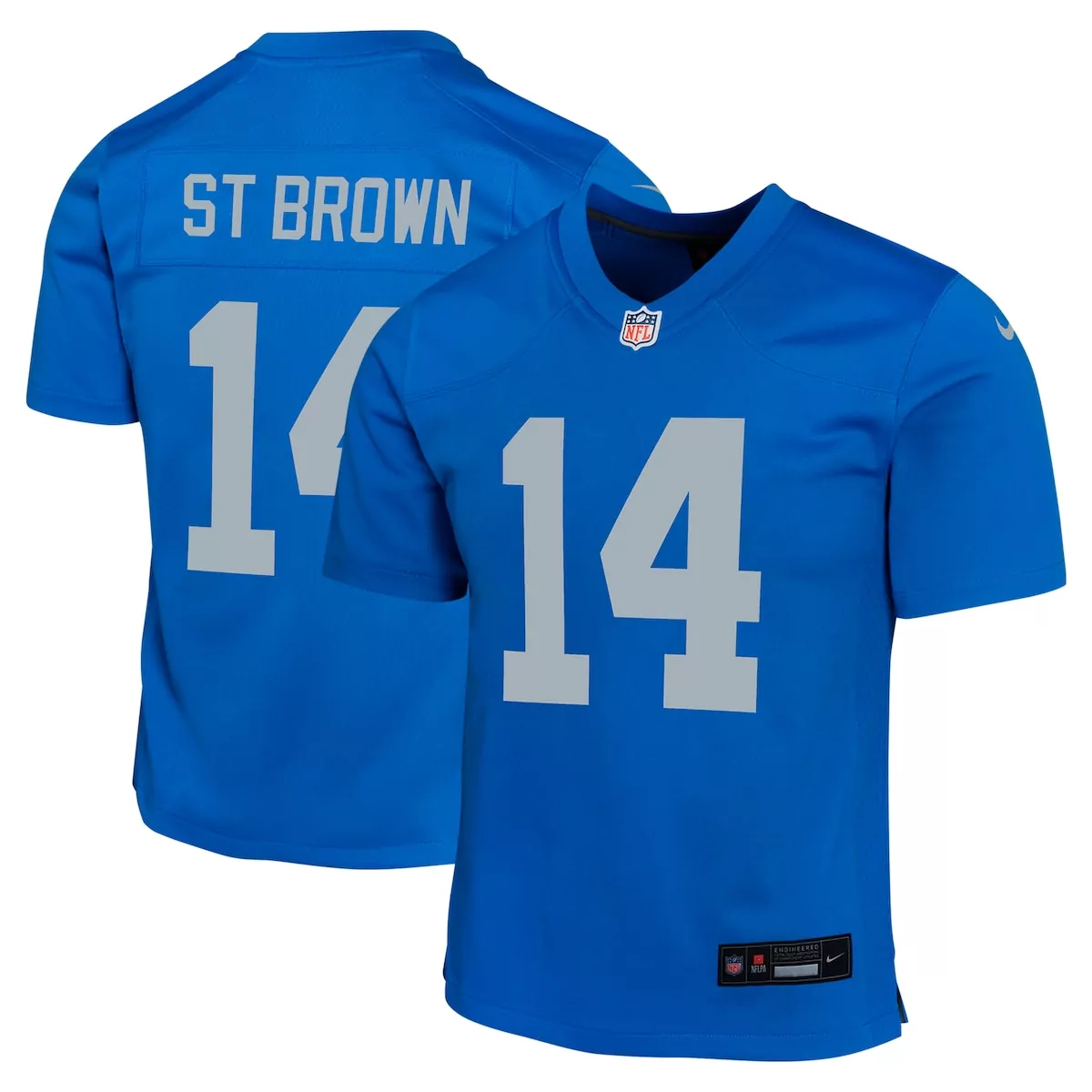 Amon-ra St. 14 Lions Jersey Blue Men Replica Gray Game