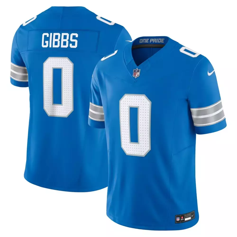 Jahmyr Gibbs Lions Jersey Blue Men Silver White Vapor Limited