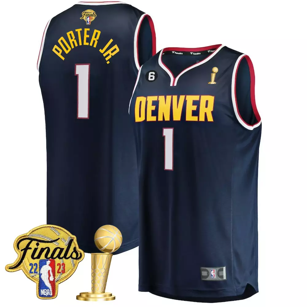 Porter Jr. 1 Denver Nuggets Jersey Navy Finals 2023 2022 Men NBA Red Yellow All Stitched