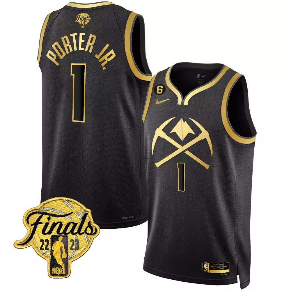 Michael Porter Jr. 1 Jersey Black NBA Finals Denver Nuggets 2023 Men Standard Alternate