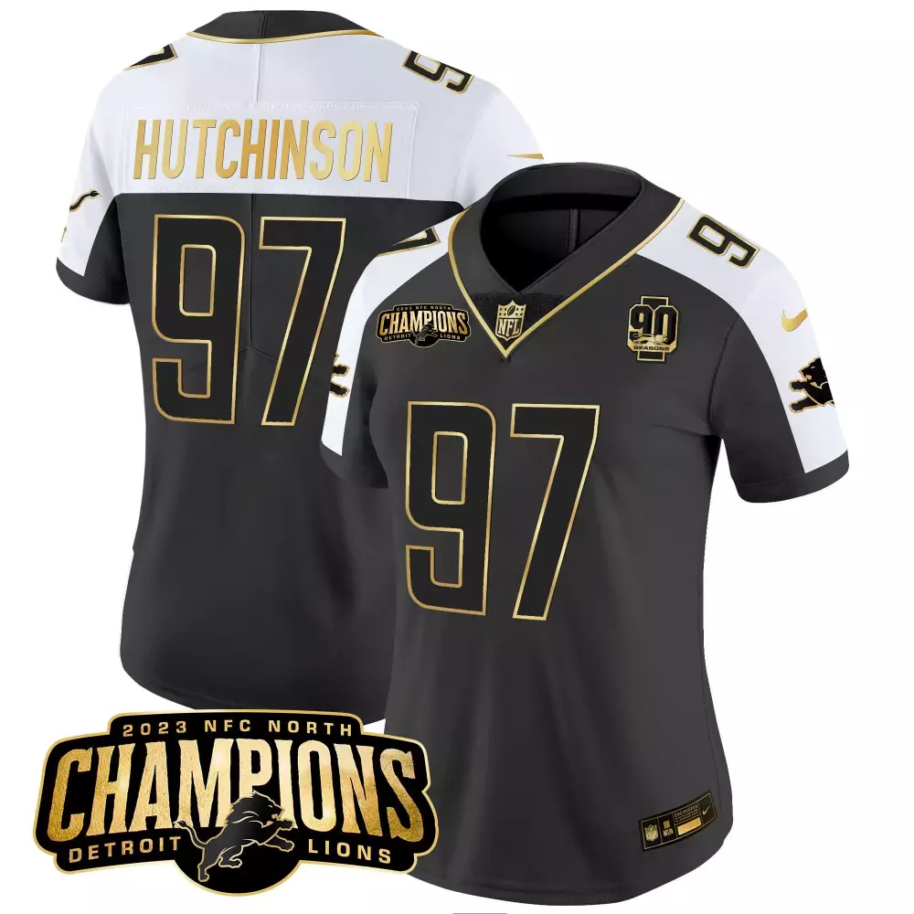 Aidan Hutchinson 97 Detroit Lions Jersey Black 90 Seasons Men Player Split Design