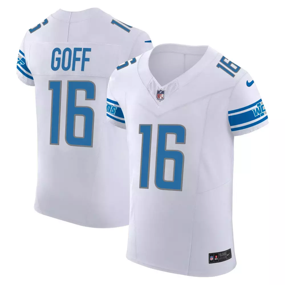 Jared Goff 16 Lions Jersey White Men T-shirt Alternate Blue Gray All Stitched Vapor