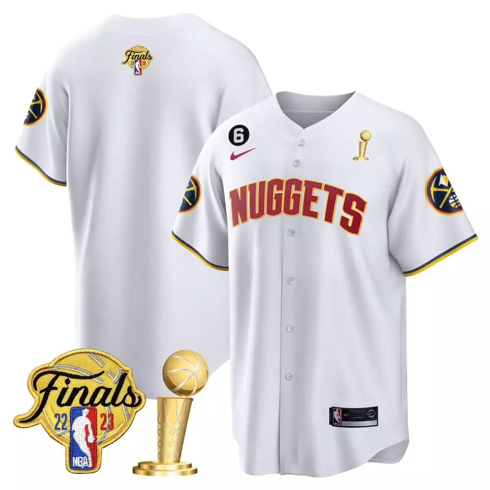 Michael Porter Jr. 1 Nuggets Jersey White 2023 NBA Finals Champions Men Yellow Navy