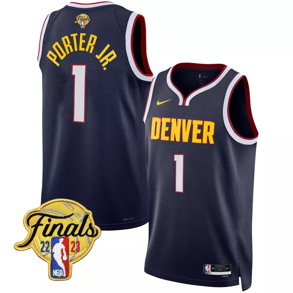 Porter Jr. 1 Denver Nuggets Jersey Navy Finals 2022-2023 Men Yellow White Red Icon