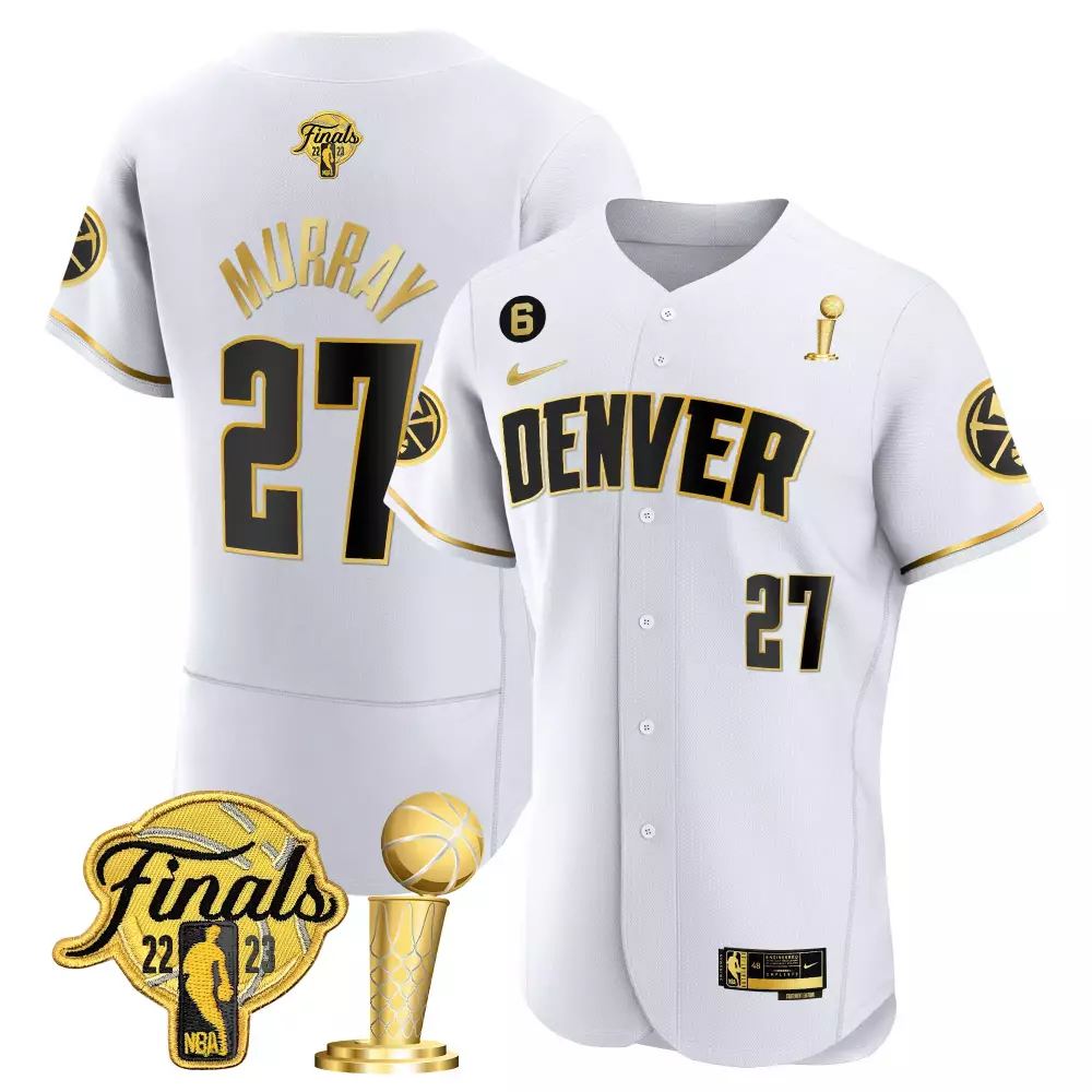 Jamal Murray 27 Denver Nuggets Jersey White 2023 NBA Champions Finals Men Alternate