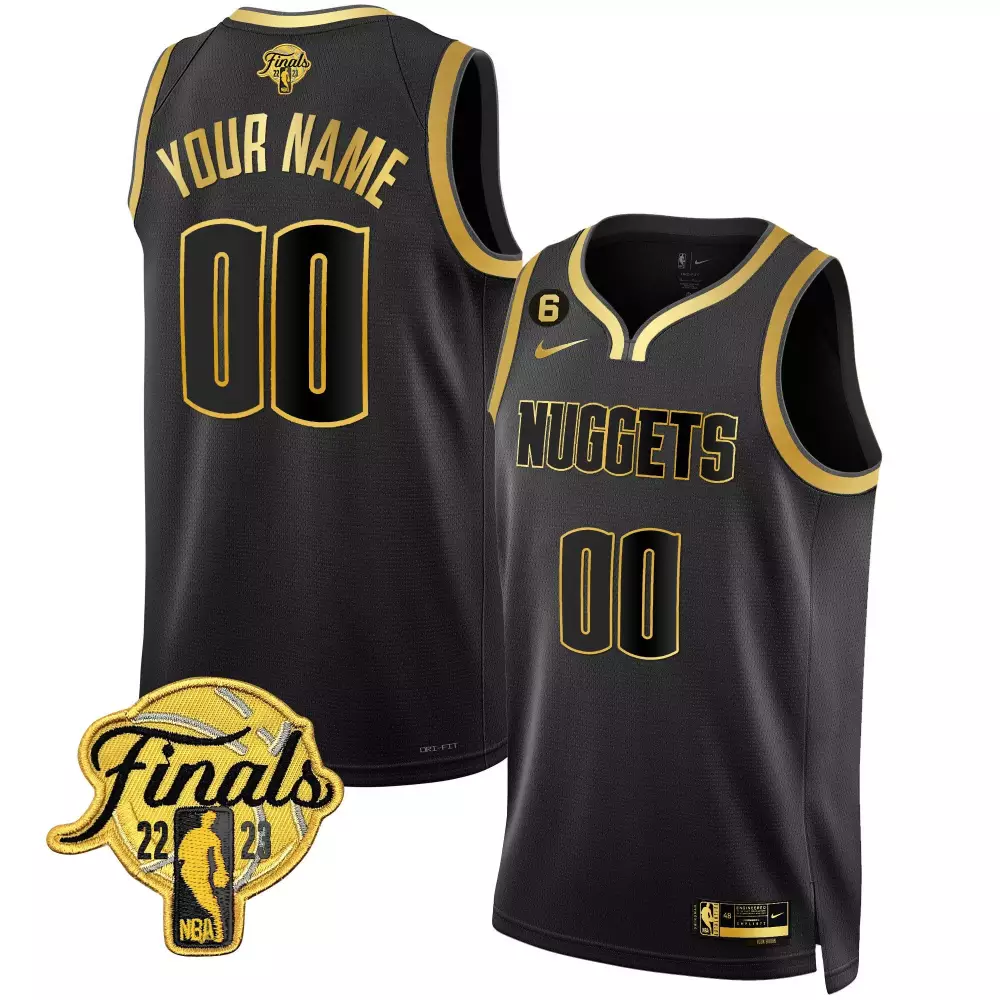 Custom Nuggets Jersey Black Finals 2022-23 Men Gold All Stitched