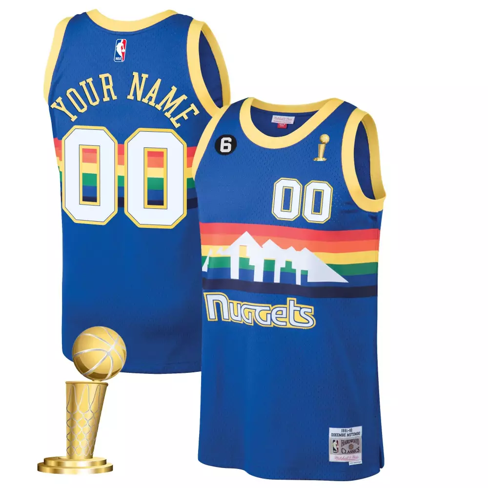 Custom Nuggets Jersey Blue Men Yellow Orange Red Green White Classic Collection All