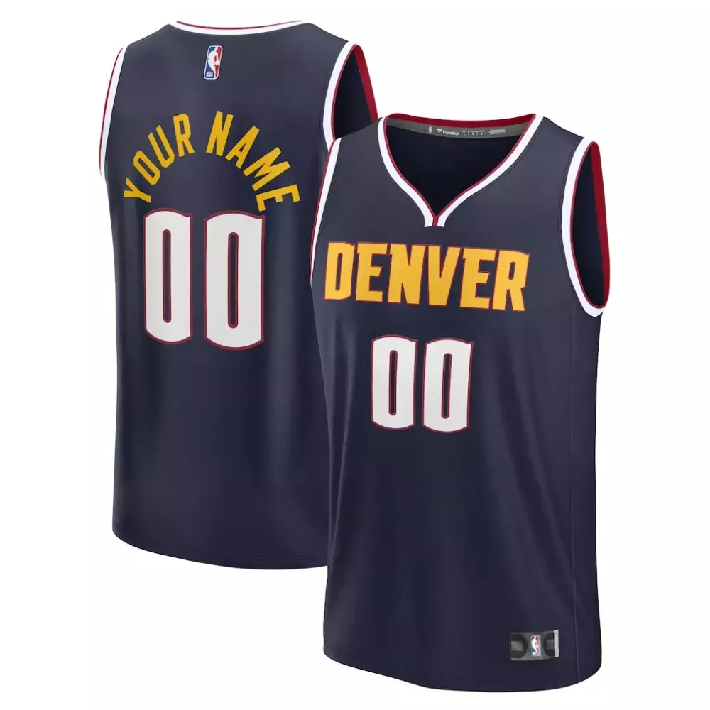 Custom Denver Jersey Navy Men Yellow Red White Icon
