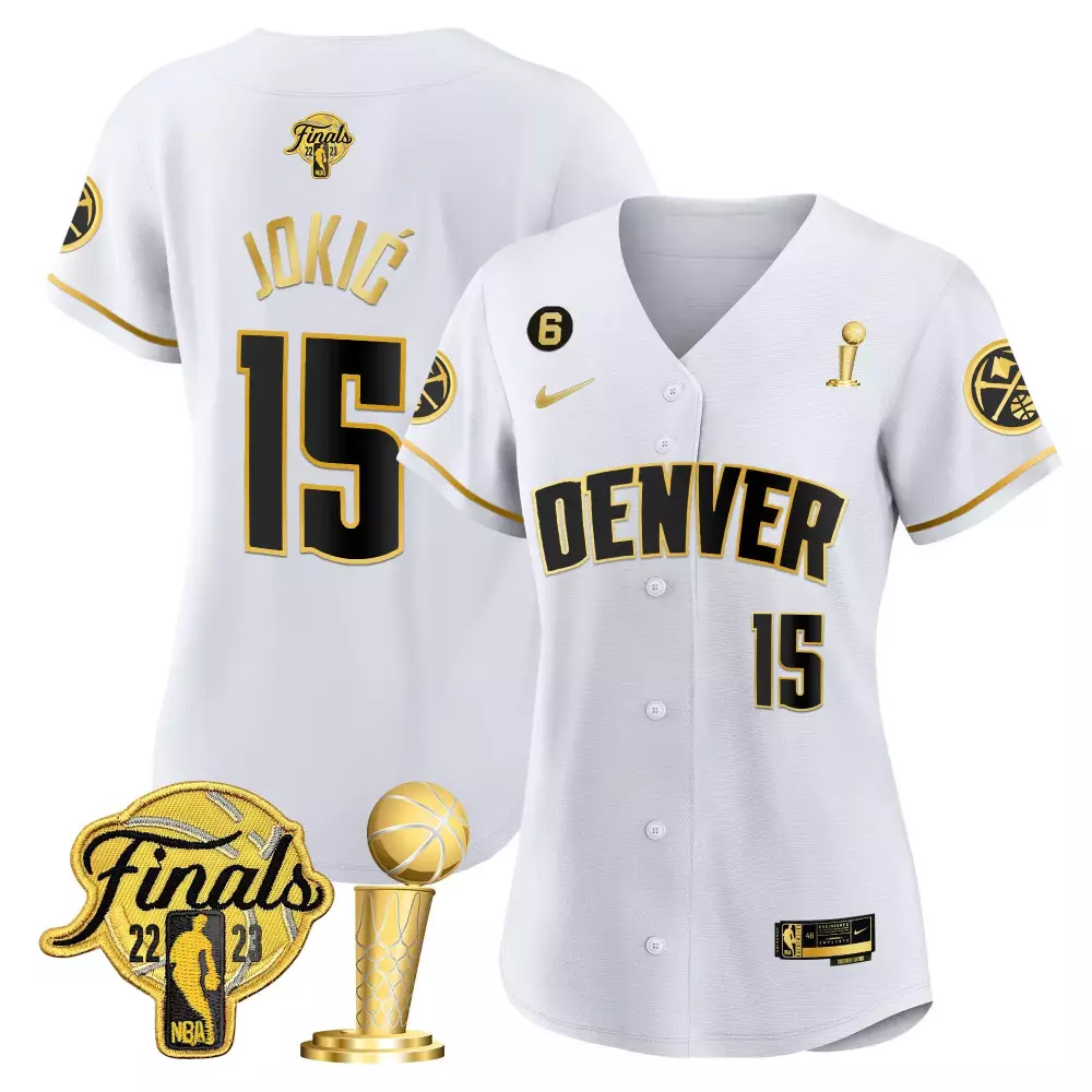 Nikola Jokic 15 Denver Nuggets Jersey White NBA Finals Champions 2023 Men Alternate