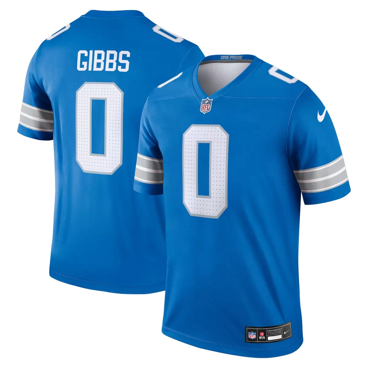 Jahmyr Gibbs Detroit Lions Jersey Blue Men White Grey