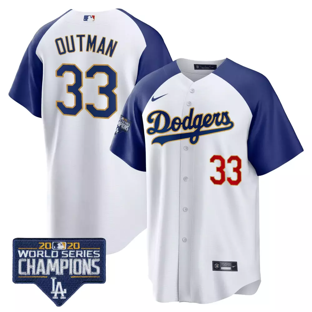 James Outman 33 Dodgers Jersey White Men Blue Alternate Cool Base All