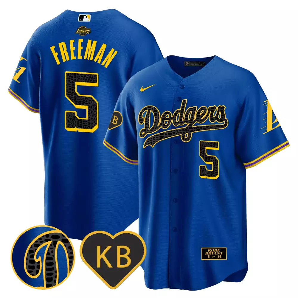 Freddie Freeman 5 Dodgers Jersey Blue Kobe Bryant Lakers Kb Men Yellow Black All