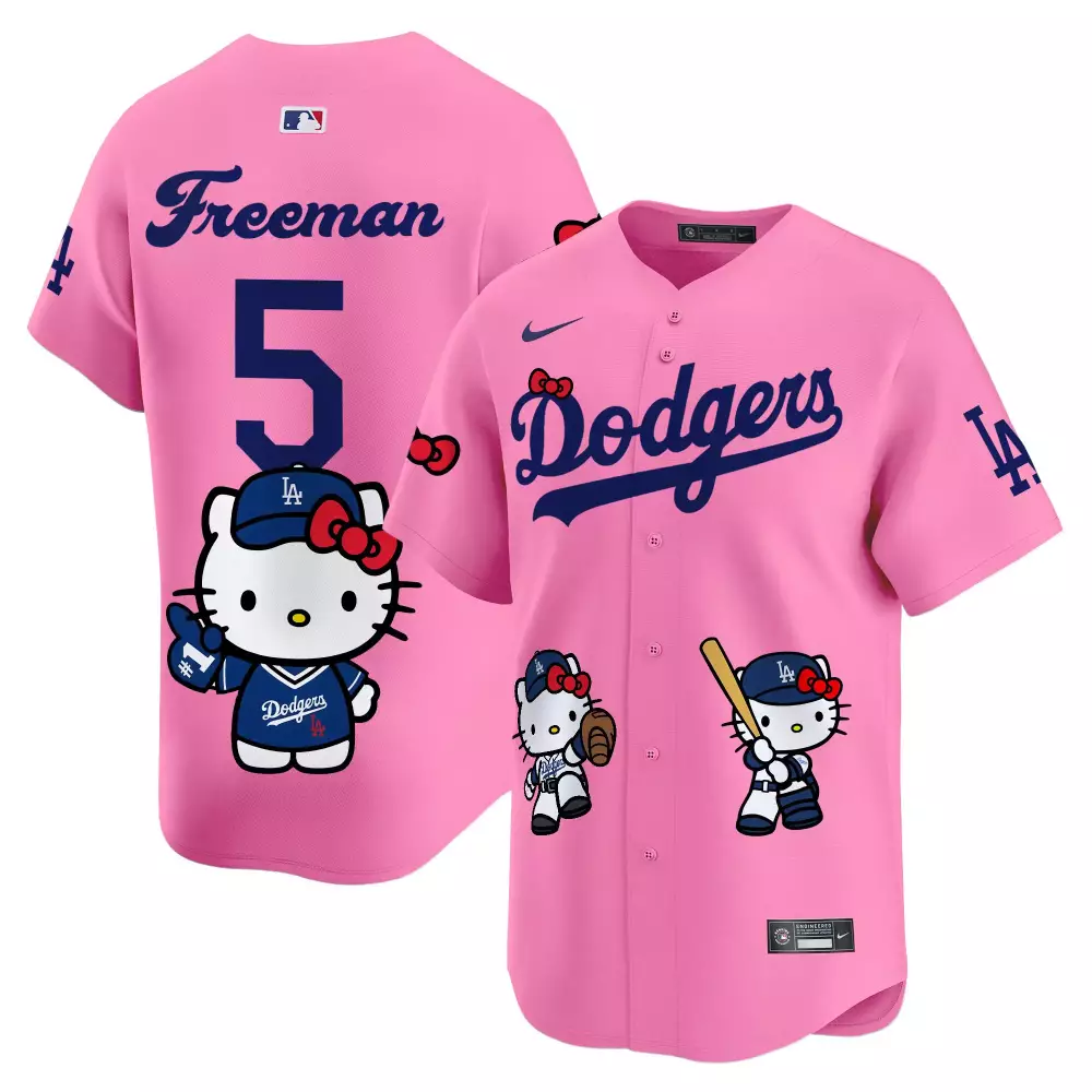 Freddie Freeman 5 Dodgers Jersey Pink Hello Kitty Men Dark Blue Unisex Vapor Premier