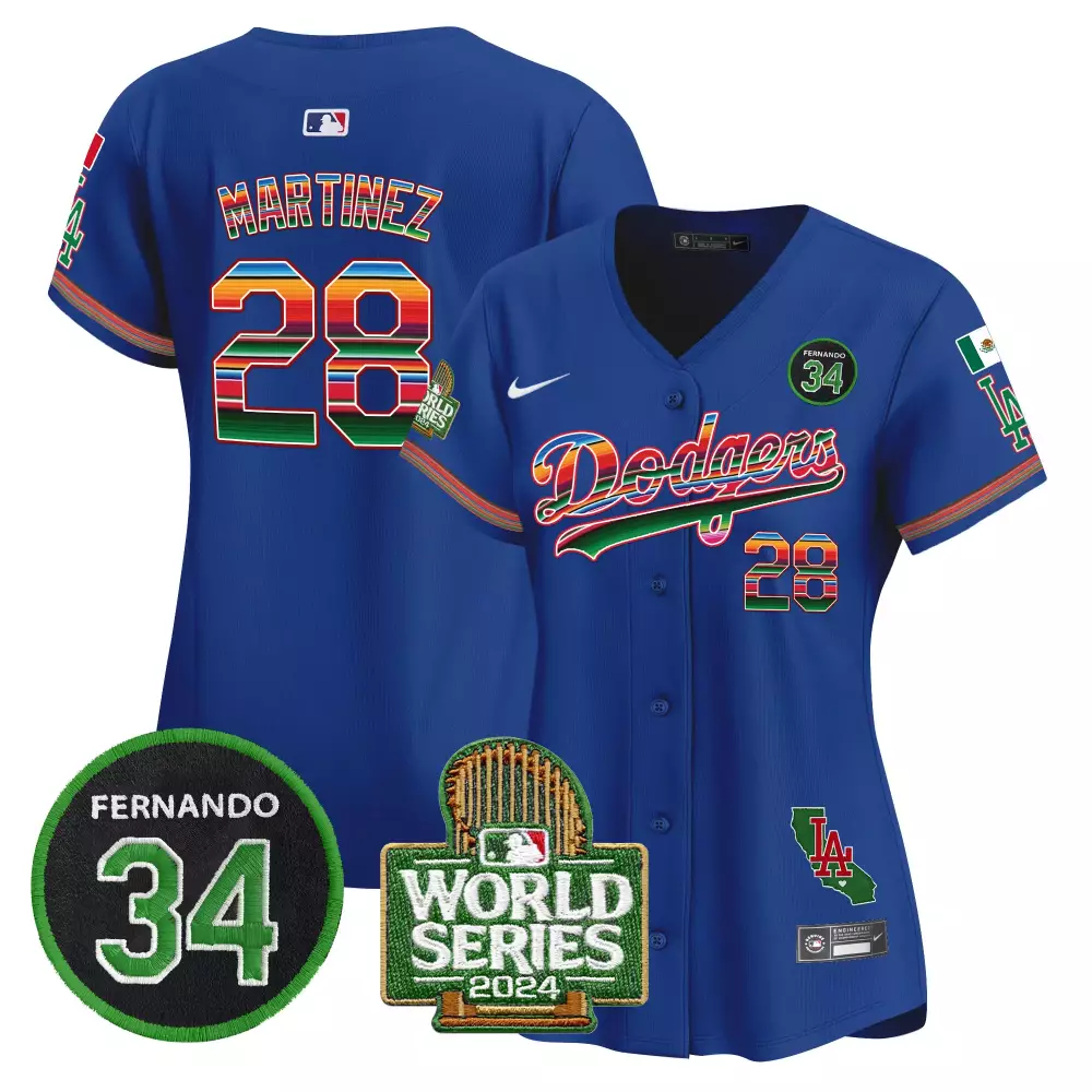 Jd Martinez 28 Dodgers Jersey Royal Blue City Connect World Series 2024 Fernando 34