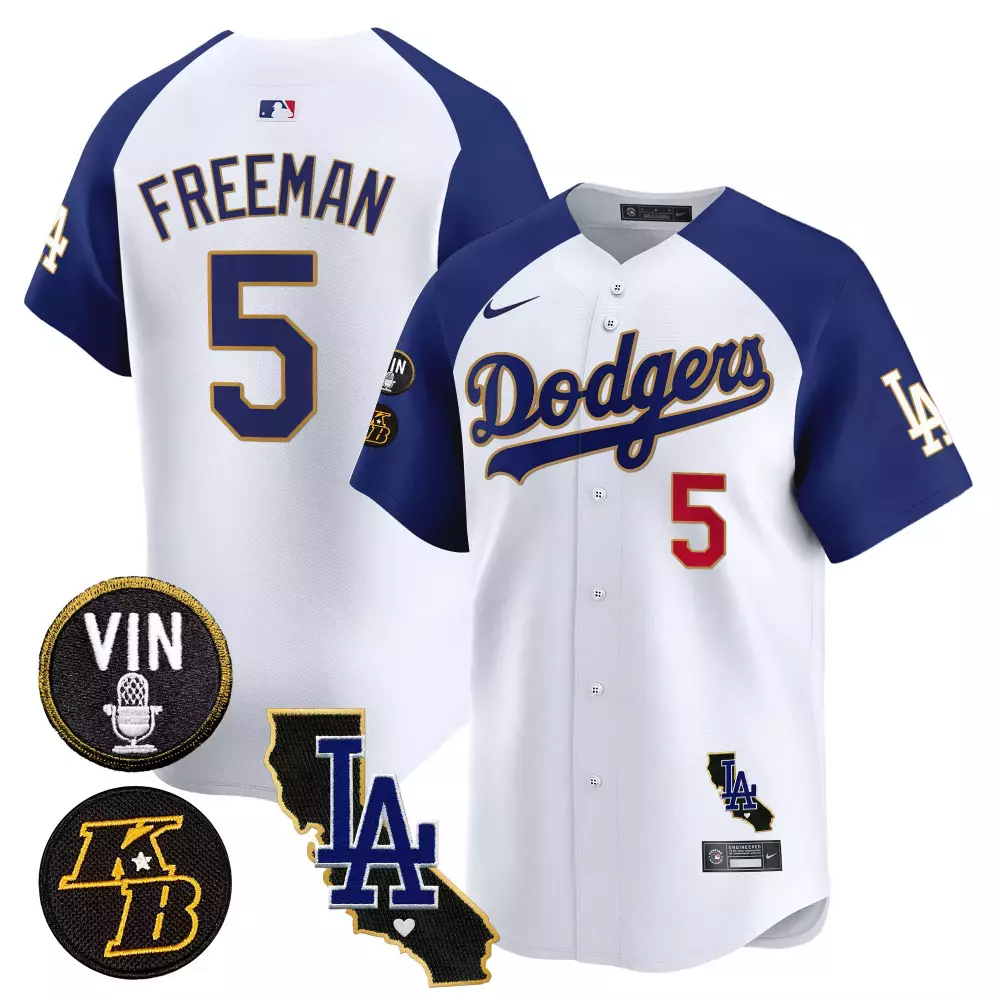 Freddie Freeman 5 Dodgers Jersey White City Connect Vin Scully Los Angeles 2024 Men