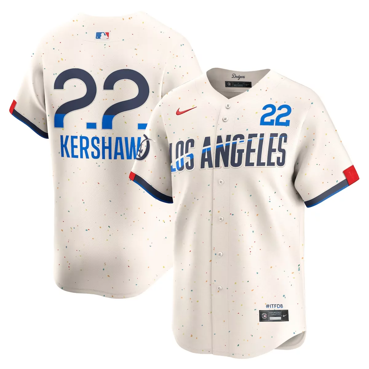 Clayton Kershaw 22 Dodgers Jersey Cream City Connect #itfdb Men Custom Design Navy Blue