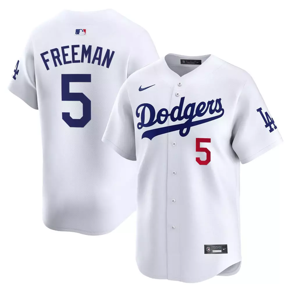 Freddie Freeman 5 Dodgers Jersey White Men Blue Red Vapor Premier Limited All Stitched