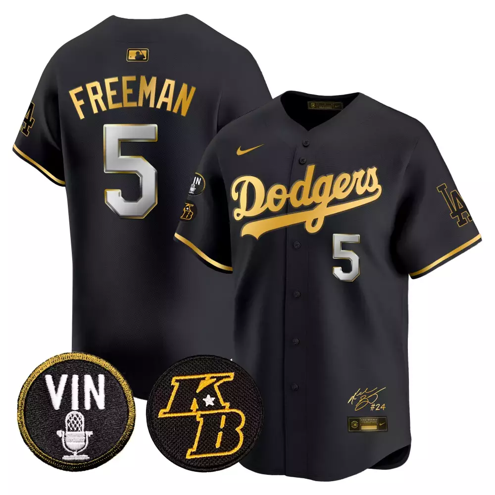 Freddie Freeman 5 Dodgers Jersey Black City Connect Vin LA Kings 2023 Men Gold Silver