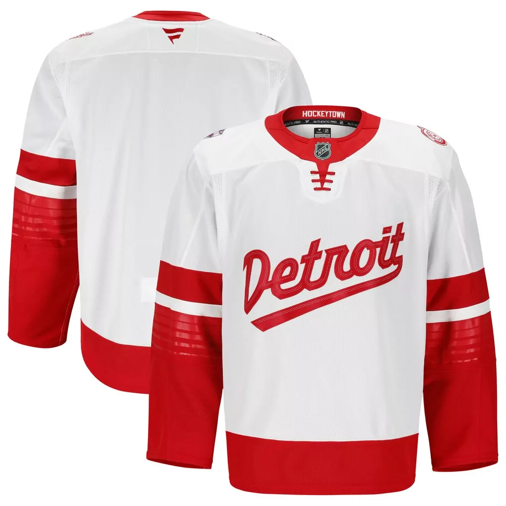 Red Wings Detroit Jersey White Men Authentic Pro