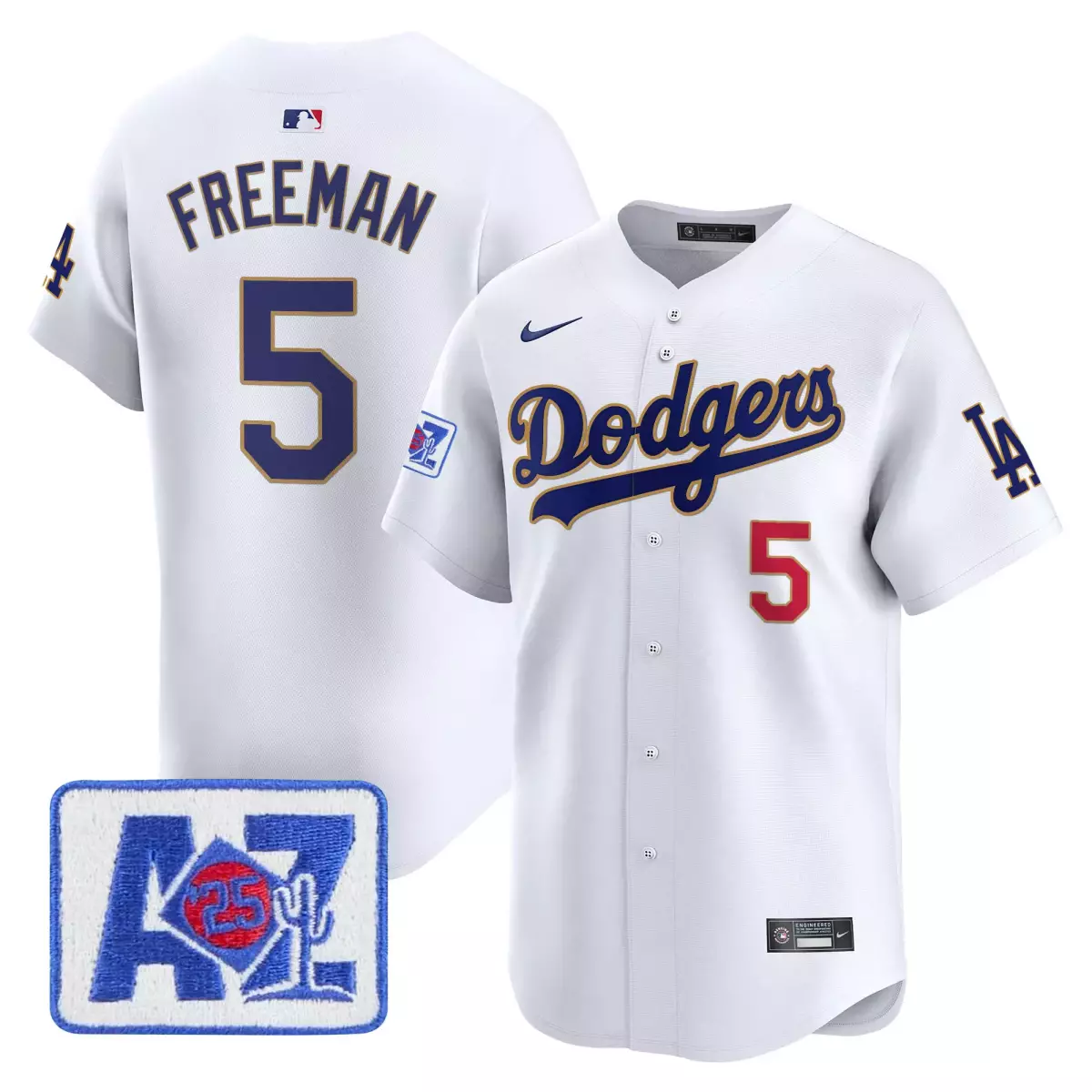 Freeman Training 5 Dodgers Jersey White Az 25 Cactus Men Blue Gold Vapor Premier