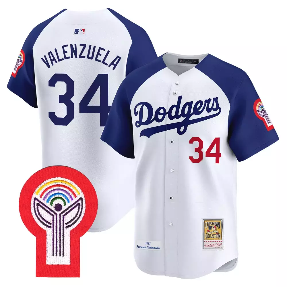Fernando Valenzuela 34 Dodgers Jersey White 1981 Cooperstown Collection Mitchell Ness