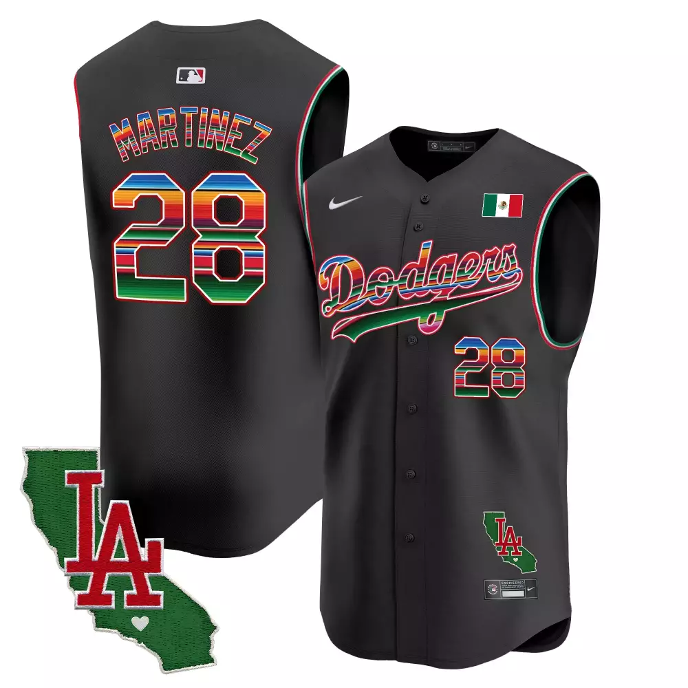 Jd Martinez 28 Dodgers Jersey Black Mexican Heritage LA California 2023 Men Green