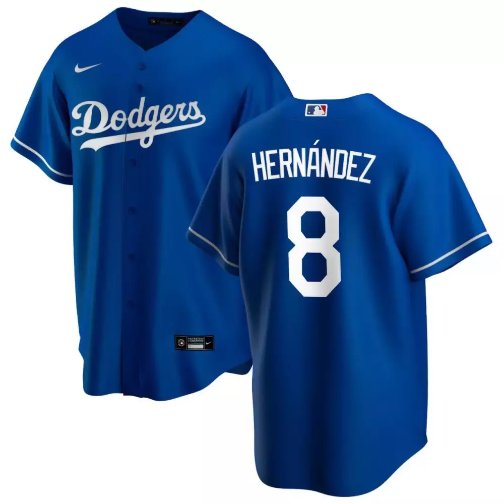 Teoscar Hernandez 8 Dodgers Jersey Blue Men White All Stitched Vapor
