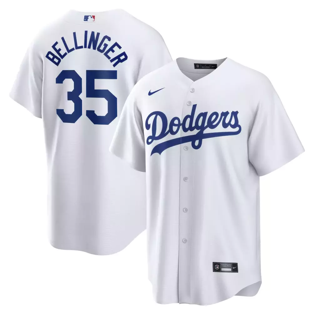Cody Bellinger 35 Dodgers Jersey White Men Blue All Stitched Vapor