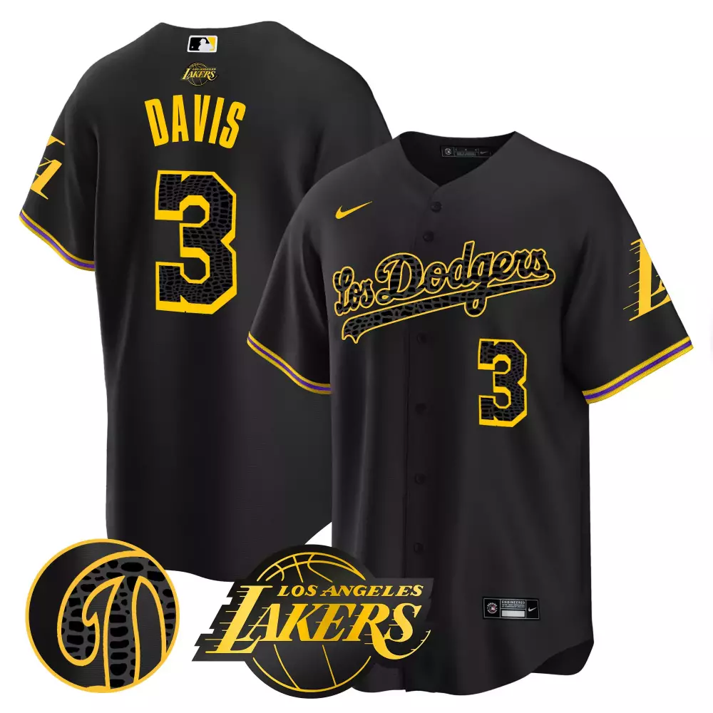 Anthony Davis 3 Jersey Black City Connect Los Angeles Lakers 2023 Men Split Design
