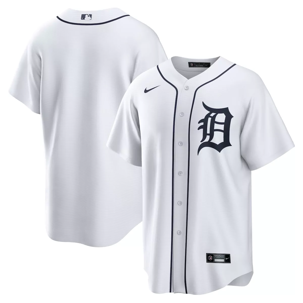 Custom Detroit Tigers Jersey White Men Replica Navy Blue Home