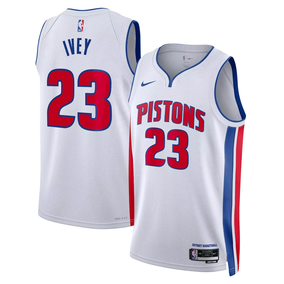 Jaden Ivey 23 Detroit Pistons Jersey White Men Red Blue Unisex