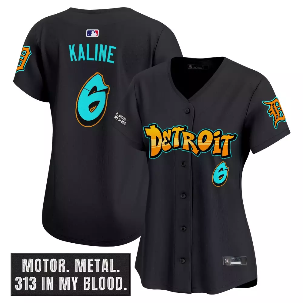 Kaline 6 Tigers Jersey Black Detroit Motor City Connect Men Orange Teal Vapor