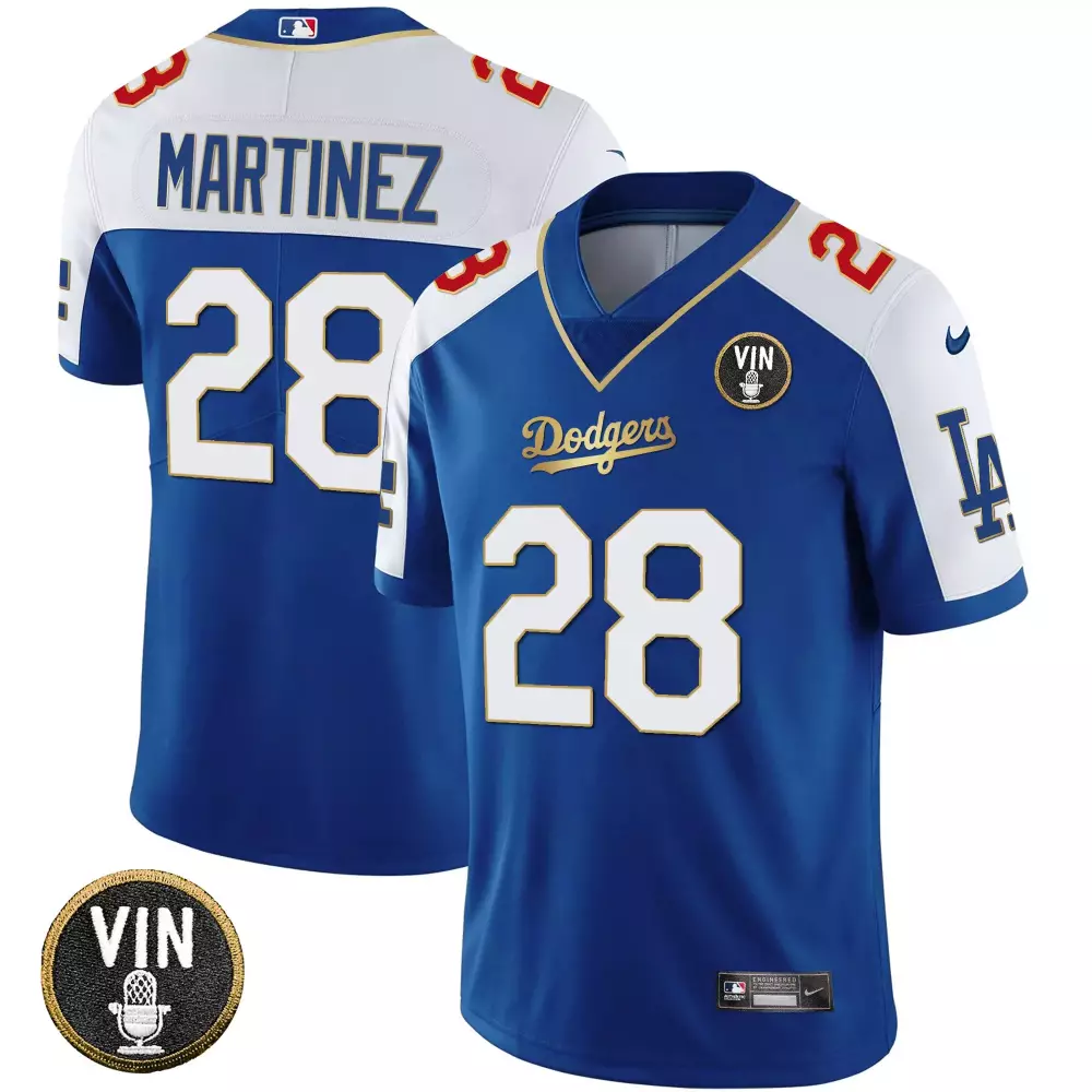 Bryant Vin 28 Los Angeles Dodgers Jersey Blue Men White Red Gold All Stitched Vapor