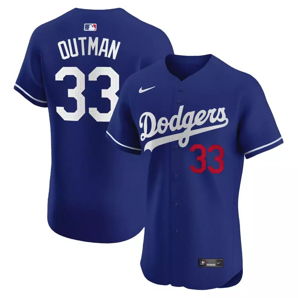 James Outman 33 Dodgers Jersey Royal Blue Men White Red Premier Elite All Stitched