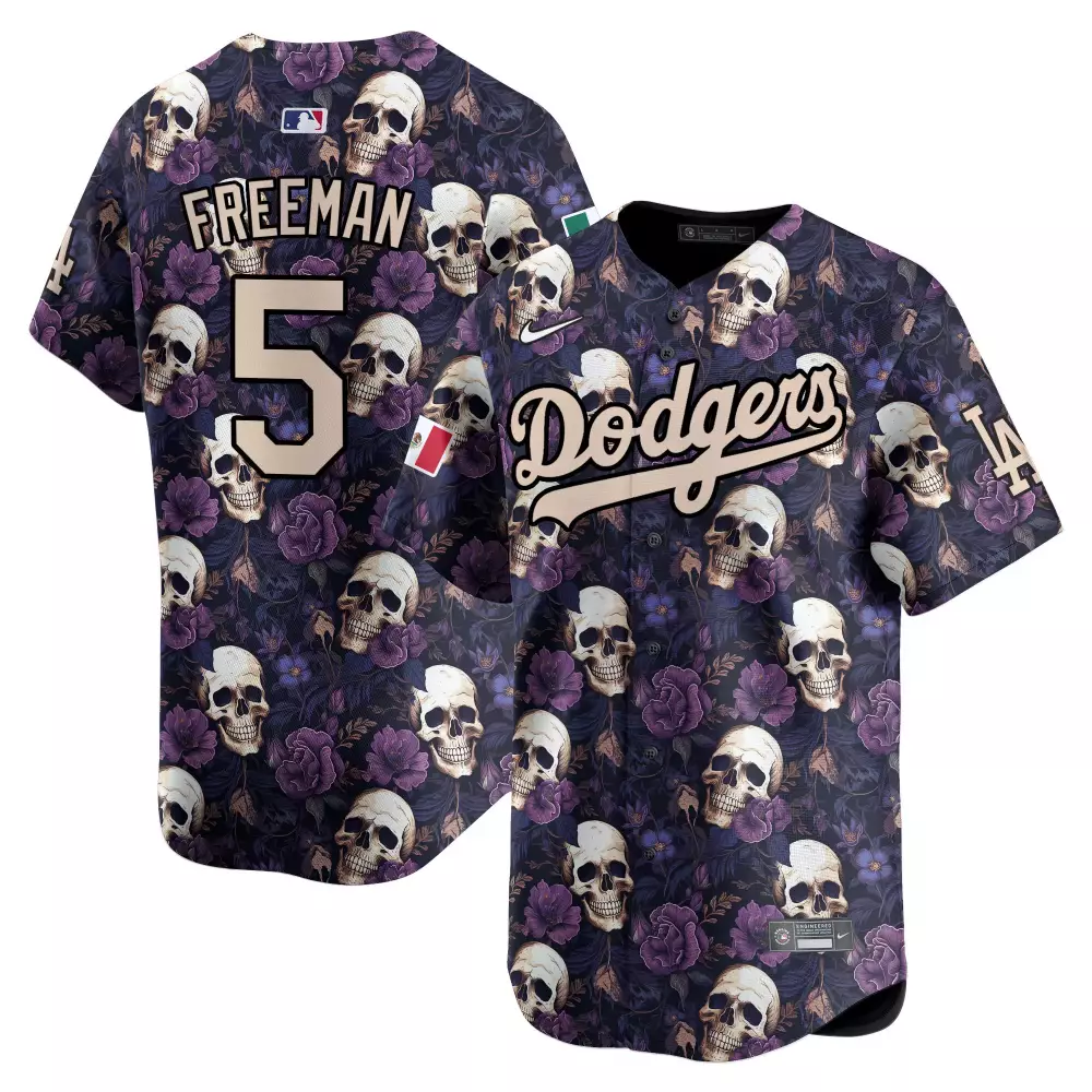 Freddie Freeman 5 Dodgers Jersey Purple Day Of The Dead Men All-over Print Custom Design